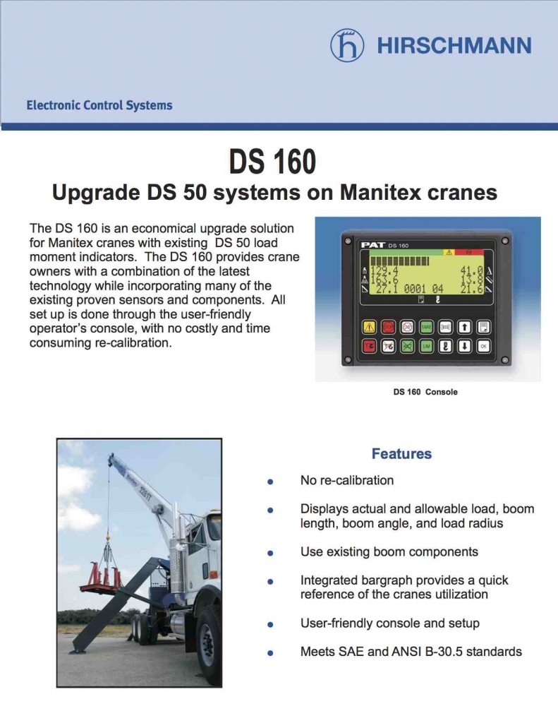 Manitex PAT DS 50 to DS 160 Upgrade Brochure