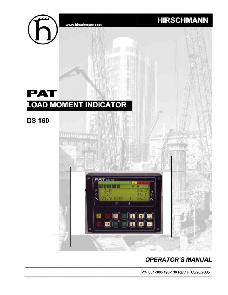 PAT Hirschmann DS 160 Operators Manual